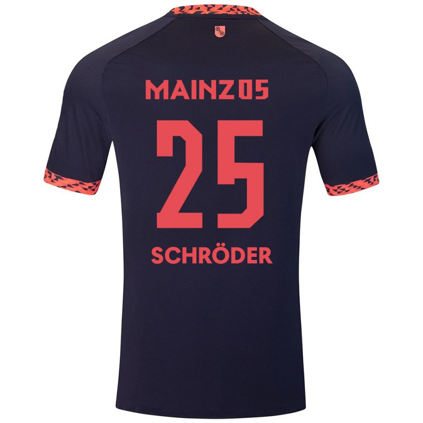 Hombre Camiseta Maxim Schröder #25 Azul Coral Rojo 2ª Equipación 2024/25 La Camisa Chile