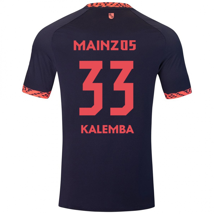 Hombre Camiseta Marcel Kalemba #33 Azul Coral Rojo 2ª Equipación 2024/25 La Camisa Chile