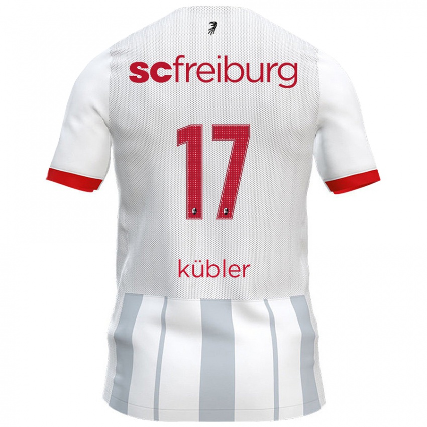 Hombre Camiseta Lukas Kübler #17 Blanco Gris 2ª Equipación 2024/25 La Camisa Chile