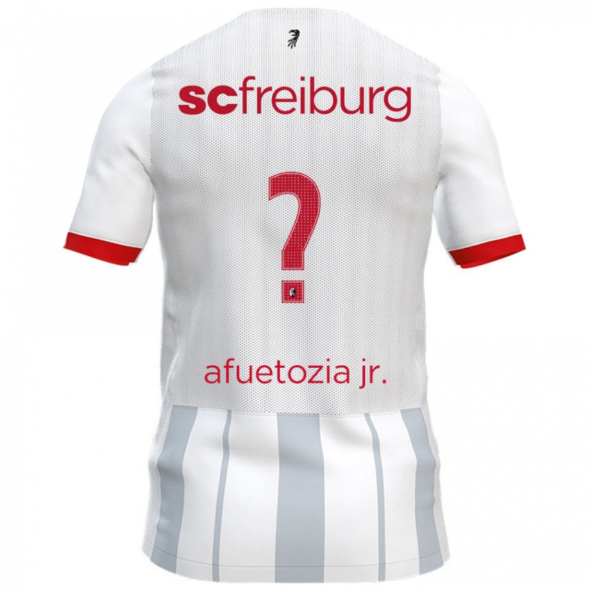 Hombre Camiseta Junior Atemkeng Afuetozia #0 Blanco Gris 2ª Equipación 2024/25 La Camisa Chile