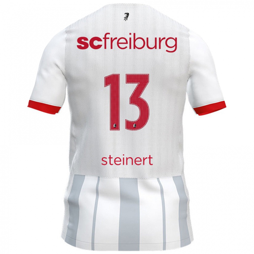 Hombre Camiseta Judith Steinert #13 Blanco Gris 2ª Equipación 2024/25 La Camisa Chile