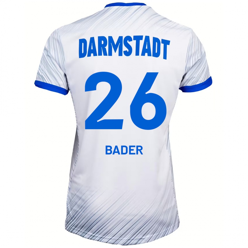 Hombre Camiseta Matthias Bader #26 Blanco Azul 2ª Equipación 2024/25 La Camisa Chile