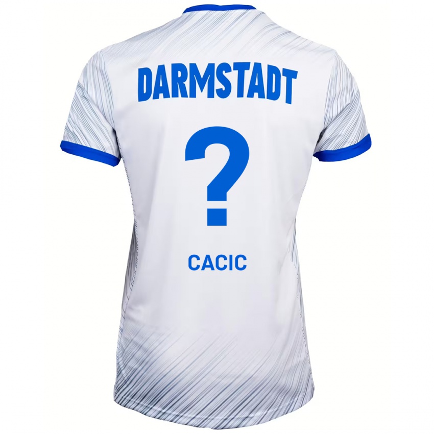 Hombre Camiseta Antonio Cacic #0 Blanco Azul 2ª Equipación 2024/25 La Camisa Chile