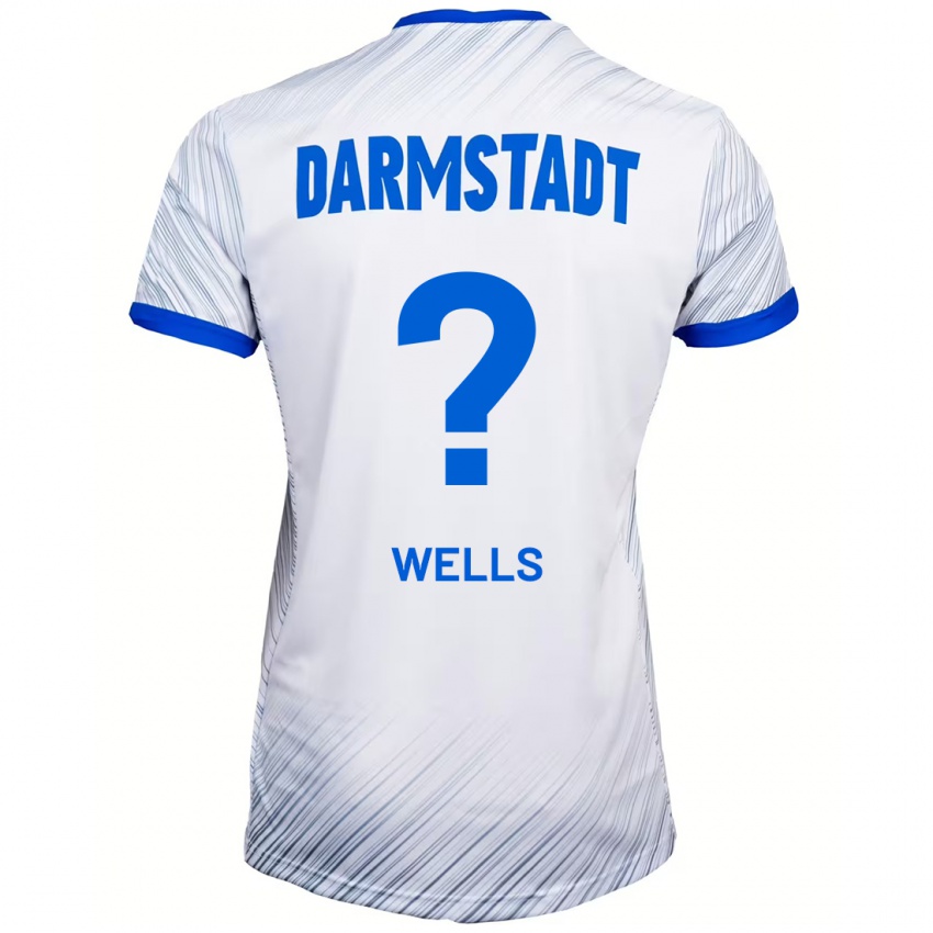 Hombre Camiseta Finnley Wells #0 Blanco Azul 2ª Equipación 2024/25 La Camisa Chile