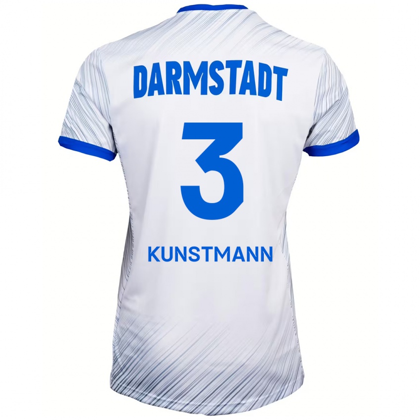 Hombre Camiseta Kelvin Kunstmann #3 Blanco Azul 2ª Equipación 2024/25 La Camisa Chile