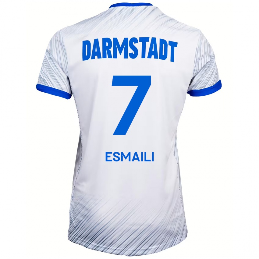 Hombre Camiseta Ali Esmaili #7 Blanco Azul 2ª Equipación 2024/25 La Camisa Chile