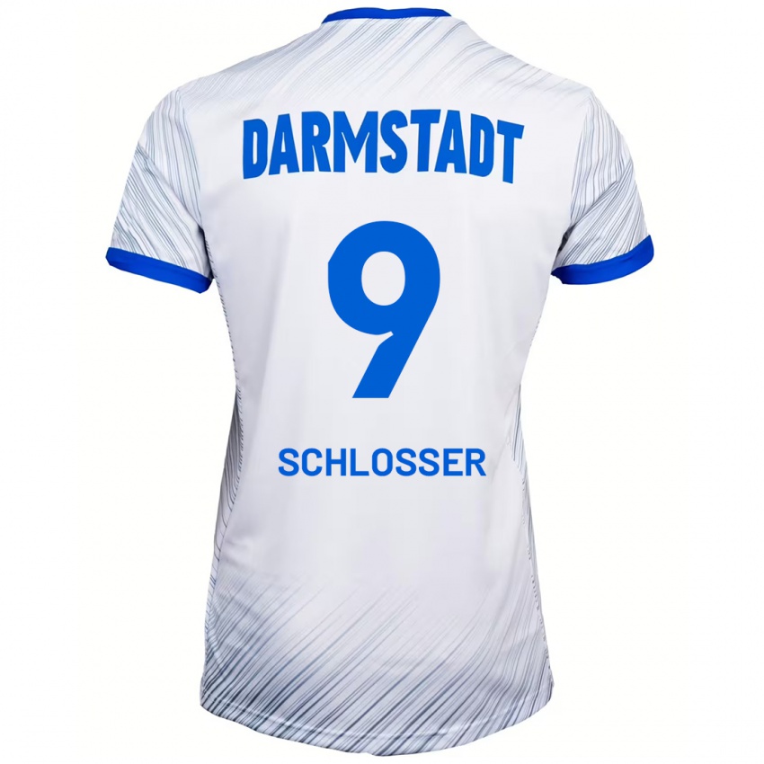 Hombre Camiseta Mika Schlosser #9 Blanco Azul 2ª Equipación 2024/25 La Camisa Chile