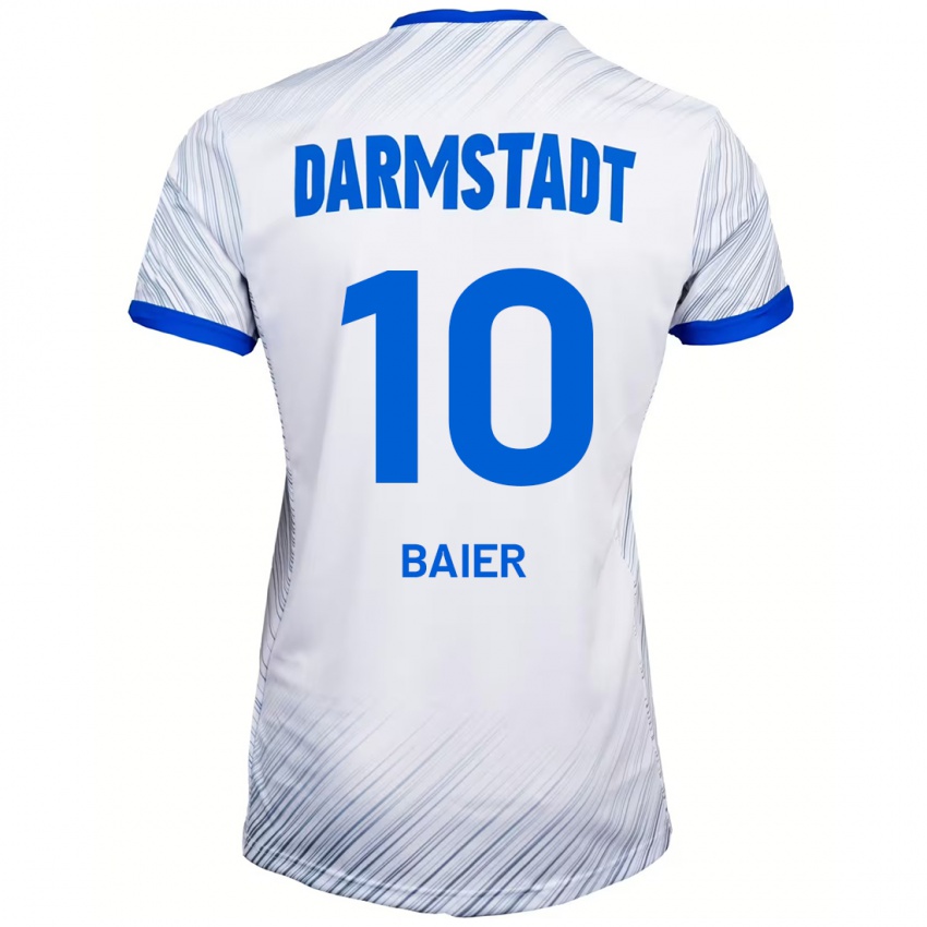 Hombre Camiseta Nico Baier #10 Blanco Azul 2ª Equipación 2024/25 La Camisa Chile