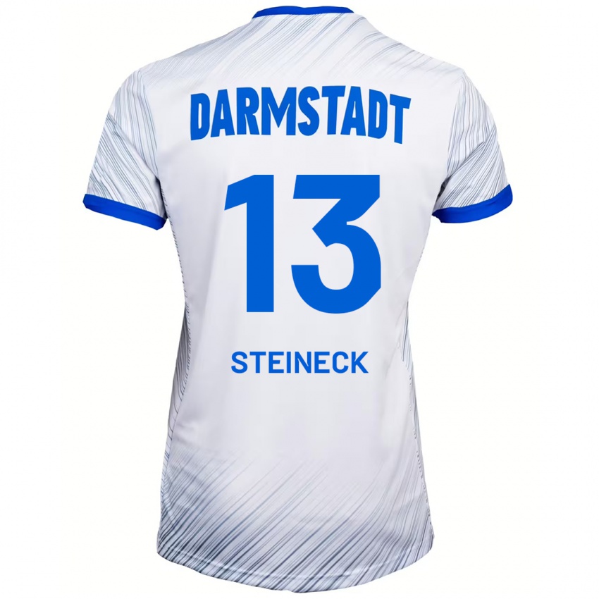 Hombre Camiseta Tom Steineck #13 Blanco Azul 2ª Equipación 2024/25 La Camisa Chile