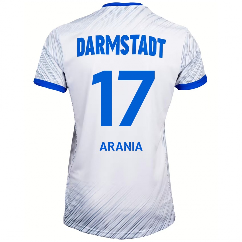 Hombre Camiseta Asaf Arania #17 Blanco Azul 2ª Equipación 2024/25 La Camisa Chile