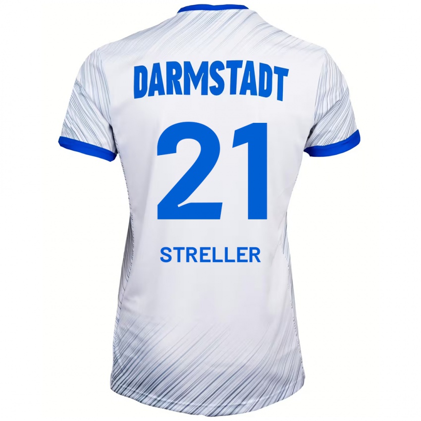 Hombre Camiseta Till Streller #21 Blanco Azul 2ª Equipación 2024/25 La Camisa Chile