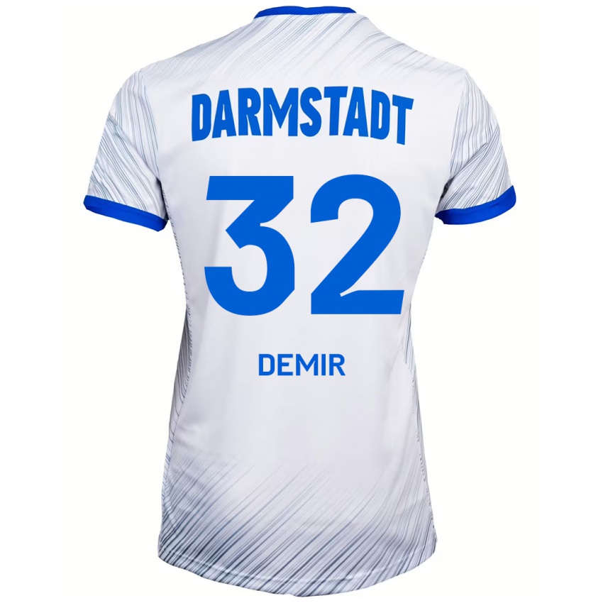 Hombre Camiseta Lean Demir #32 Blanco Azul 2ª Equipación 2024/25 La Camisa Chile