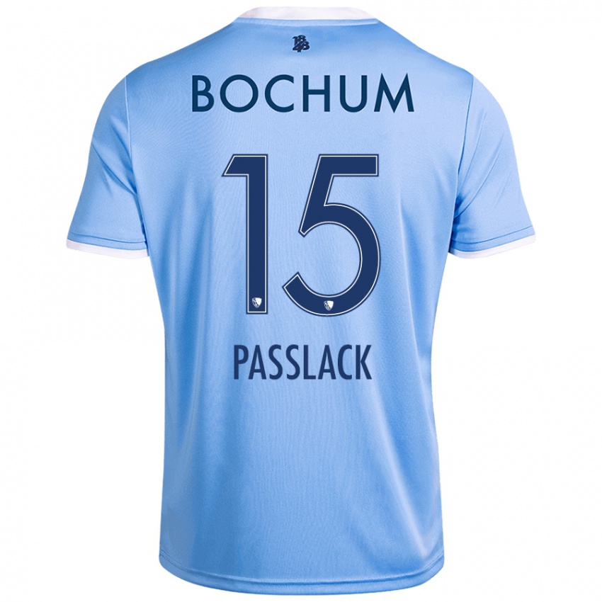 Hombre Camiseta Felix Passlack #15 Azul Cielo 2ª Equipación 2024/25 La Camisa Chile