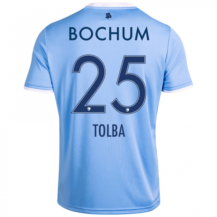 Hombre Camiseta Mohammed Tolba #25 Azul Cielo 2ª Equipación 2024/25 La Camisa Chile