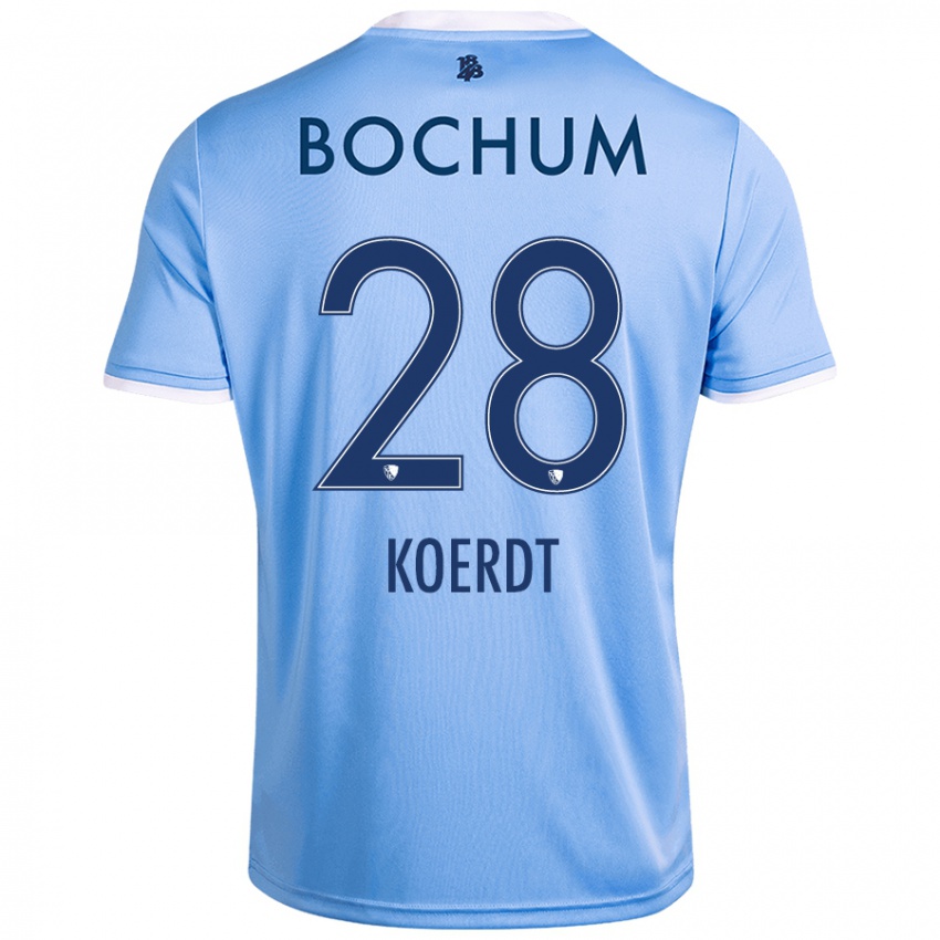 Hombre Camiseta Lennart Koerdt #28 Azul Cielo 2ª Equipación 2024/25 La Camisa Chile