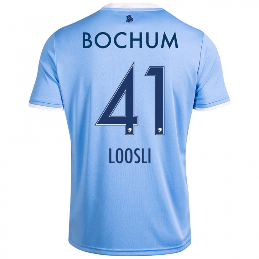 Hombre Camiseta Noah Loosli #41 Azul Cielo 2ª Equipación 2024/25 La Camisa Chile