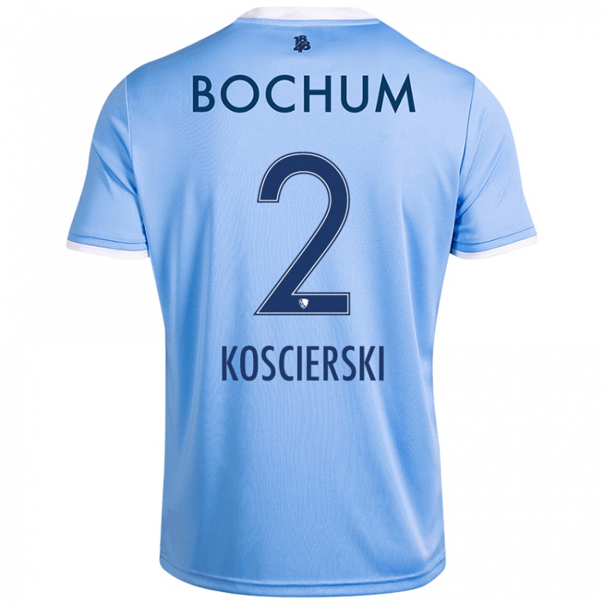 Hombre Camiseta Kacper Koscierski #2 Azul Cielo 2ª Equipación 2024/25 La Camisa Chile