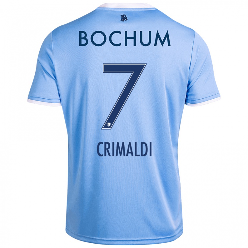 Hombre Camiseta Alessandro Crimaldi #7 Azul Cielo 2ª Equipación 2024/25 La Camisa Chile