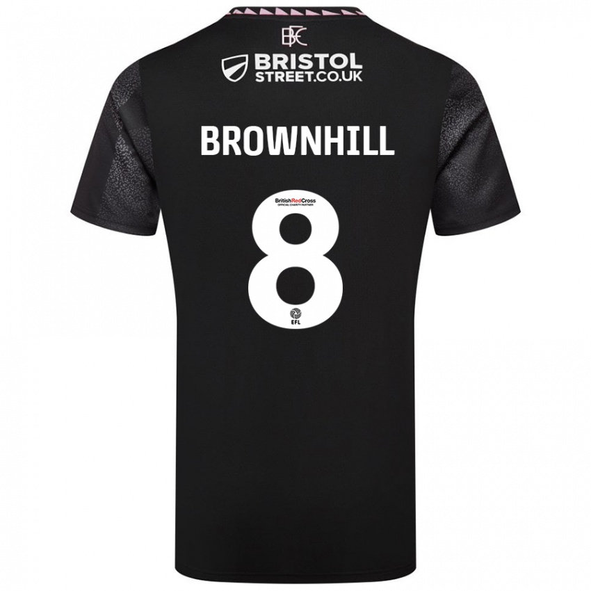 Hombre Camiseta Josh Brownhill #8 Negro 2ª Equipación 2024/25 La Camisa Chile