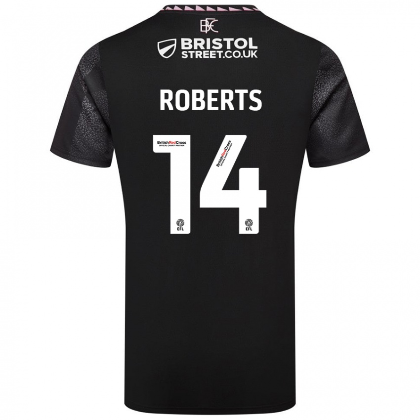 Hombre Camiseta Connor Roberts #14 Negro 2ª Equipación 2024/25 La Camisa Chile