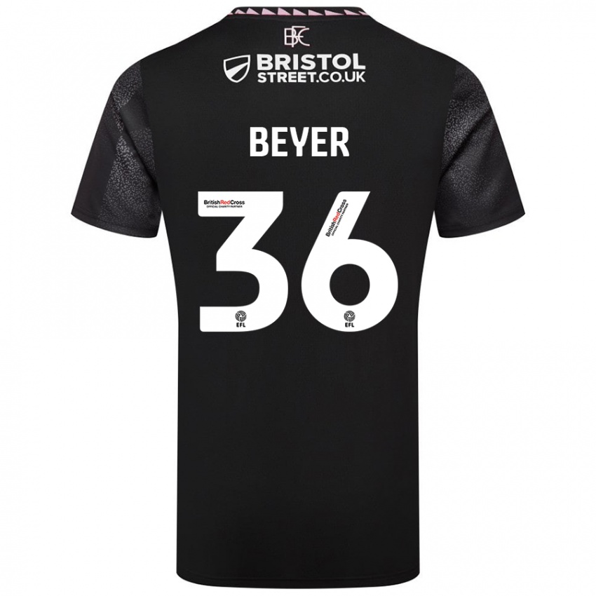 Hombre Camiseta Jordan Beyer #36 Negro 2ª Equipación 2024/25 La Camisa Chile