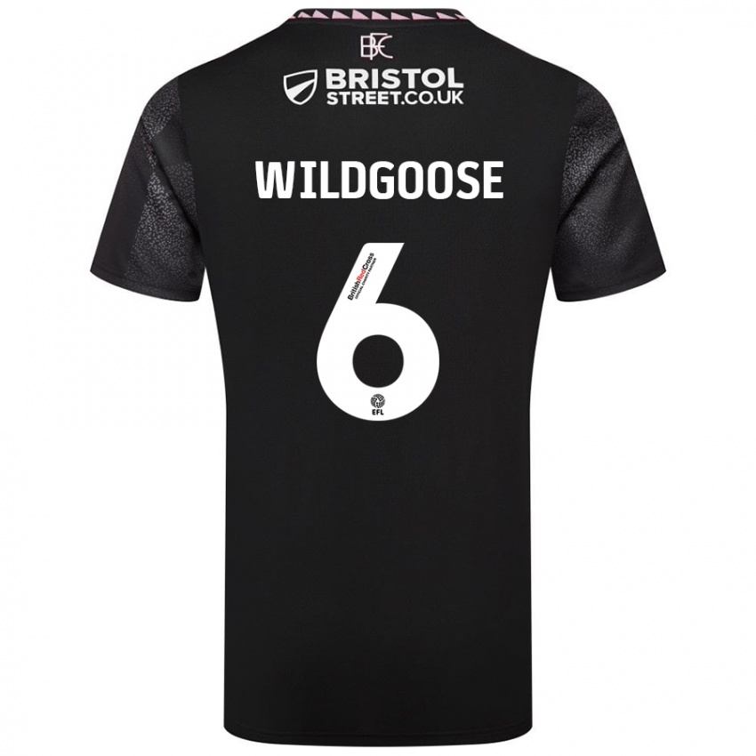 Hombre Camiseta Mikayla Wildgoose #6 Negro 2ª Equipación 2024/25 La Camisa Chile