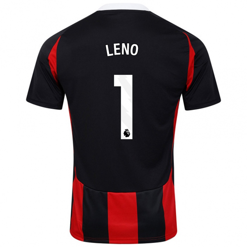 Hombre Camiseta Bernd Leno #1 Negro Rojo 2ª Equipación 2024/25 La Camisa Chile