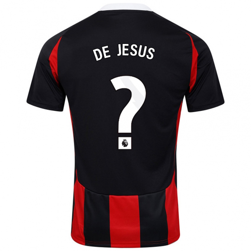 Hombre Camiseta Brad De Jesus #0 Negro Rojo 2ª Equipación 2024/25 La Camisa Chile