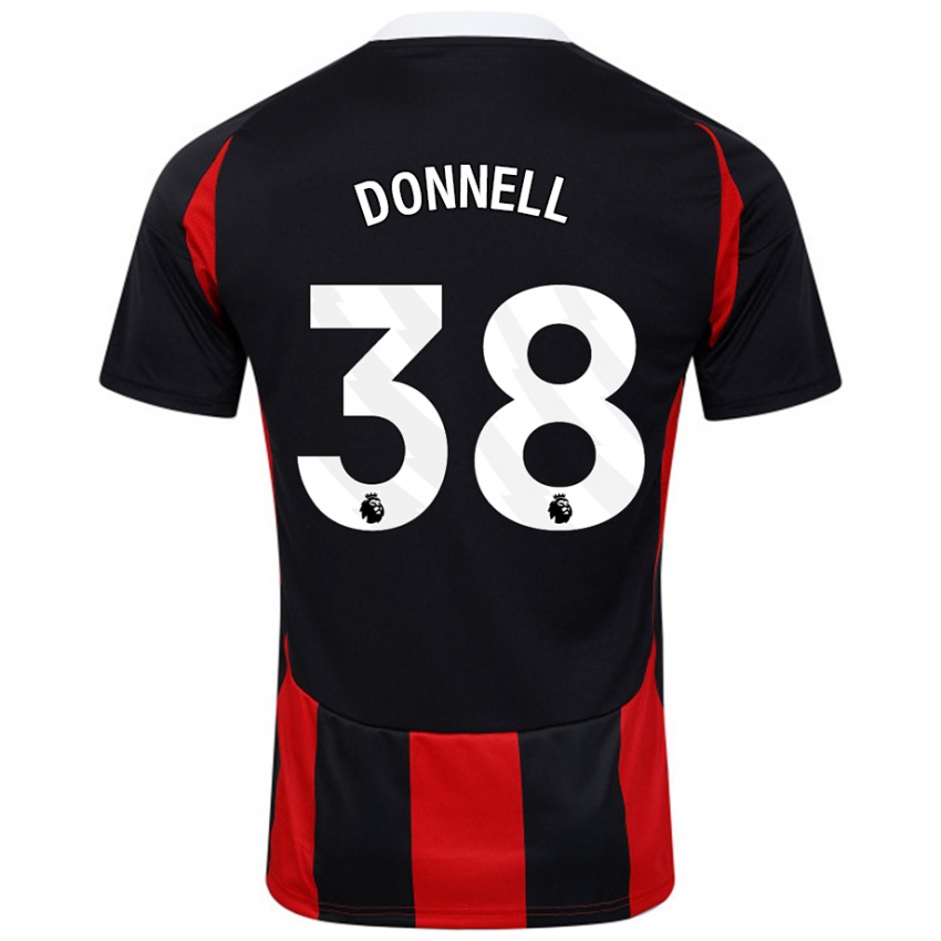 Hombre Camiseta Chris Donnell #38 Negro Rojo 2ª Equipación 2024/25 La Camisa Chile