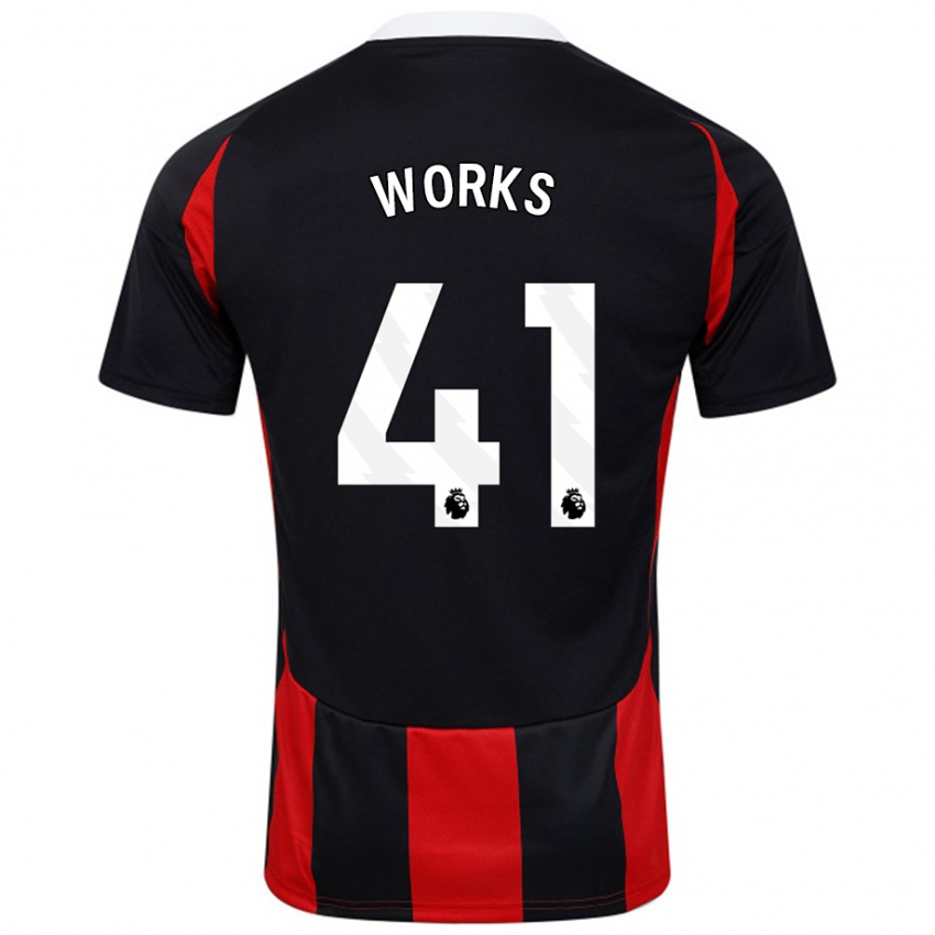 Hombre Camiseta Terrell Works #41 Negro Rojo 2ª Equipación 2024/25 La Camisa Chile