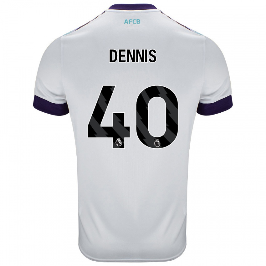 Hombre Camiseta Will Dennis #40 Blanco Verde Púrpura 2ª Equipación 2024/25 La Camisa Chile