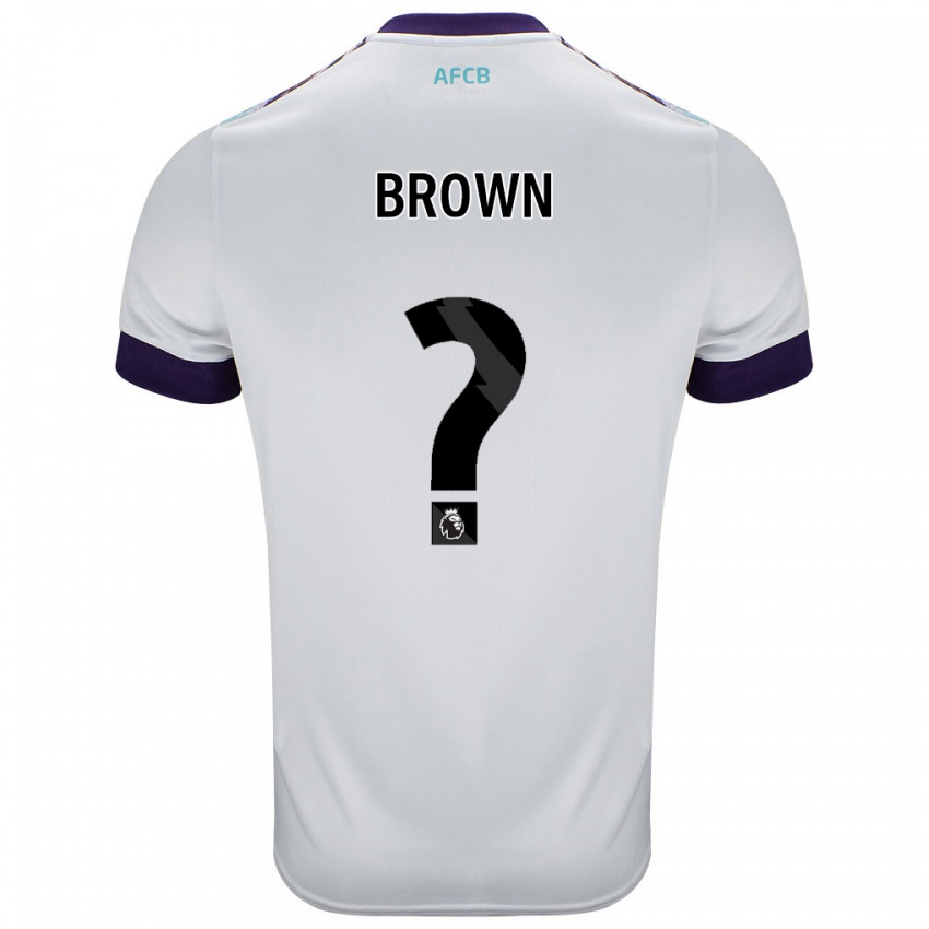 Hombre Camiseta Lewis Brown #0 Blanco Verde Púrpura 2ª Equipación 2024/25 La Camisa Chile