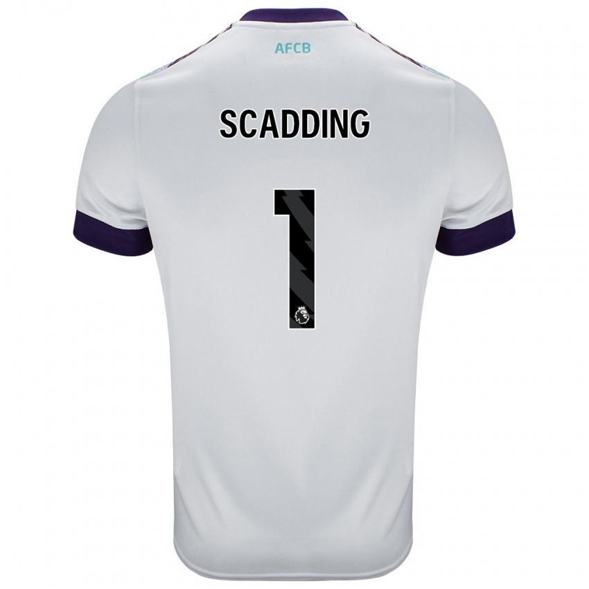 Hombre Camiseta Katie Scadding #1 Blanco Verde Púrpura 2ª Equipación 2024/25 La Camisa Chile