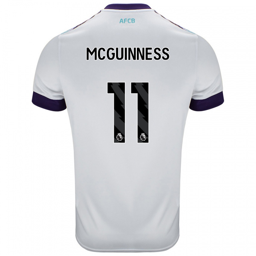 Hombre Camiseta Gemma Mcguinness #11 Blanco Verde Púrpura 2ª Equipación 2024/25 La Camisa Chile