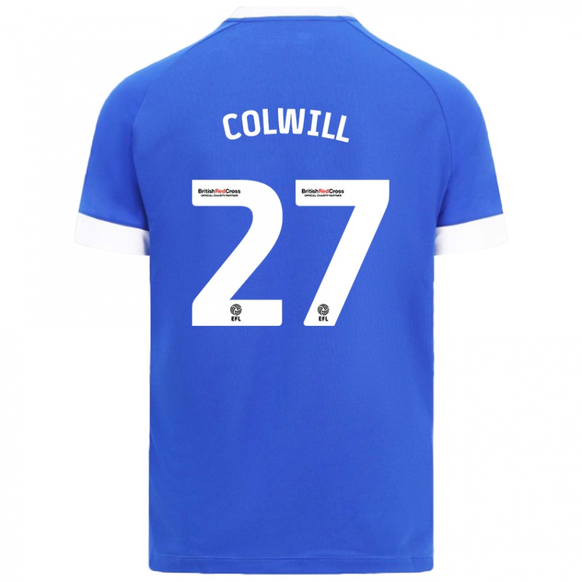 Mujer Camiseta Rubin Colwill #27 Azul Cielo 1ª Equipación 2024/25 La Camisa Chile