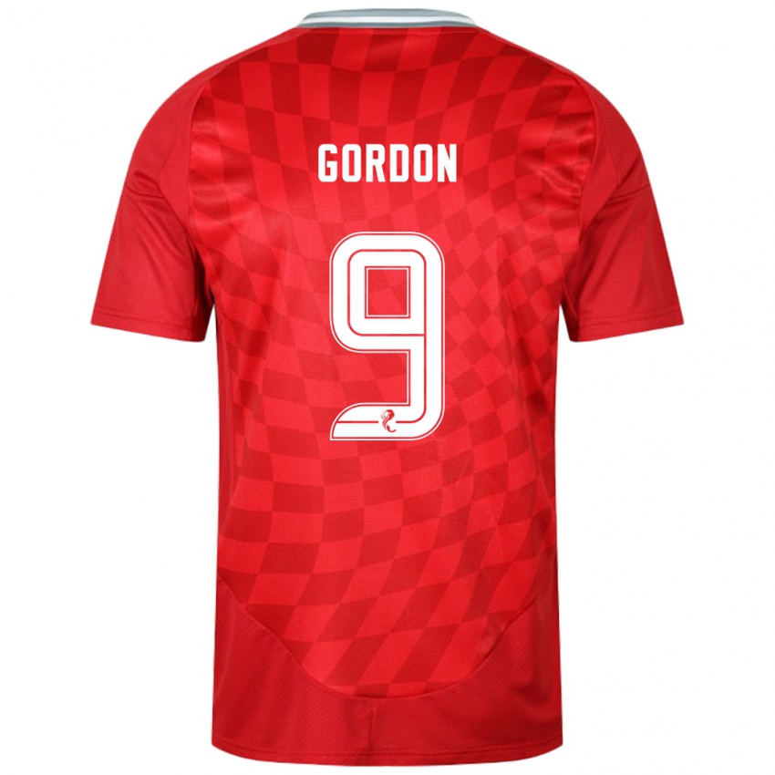 Mujer Camiseta Lauren Gordon #9 Rojo 1ª Equipación 2024/25 La Camisa Chile