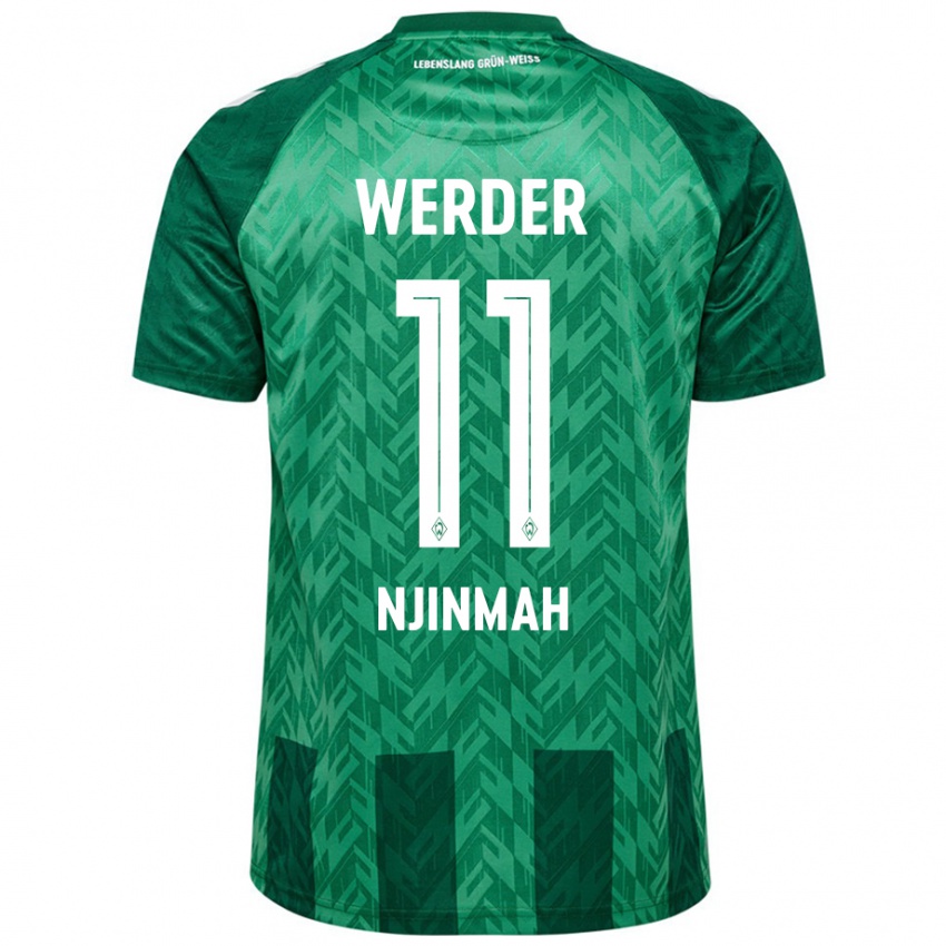 Mujer Camiseta Justin Njinmah #11 Verde 1ª Equipación 2024/25 La Camisa Chile