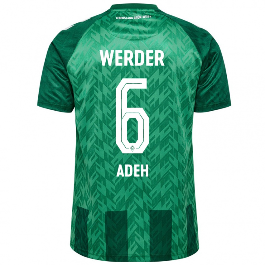 Mujer Camiseta Wesley Adeh #6 Verde 1ª Equipación 2024/25 La Camisa Chile