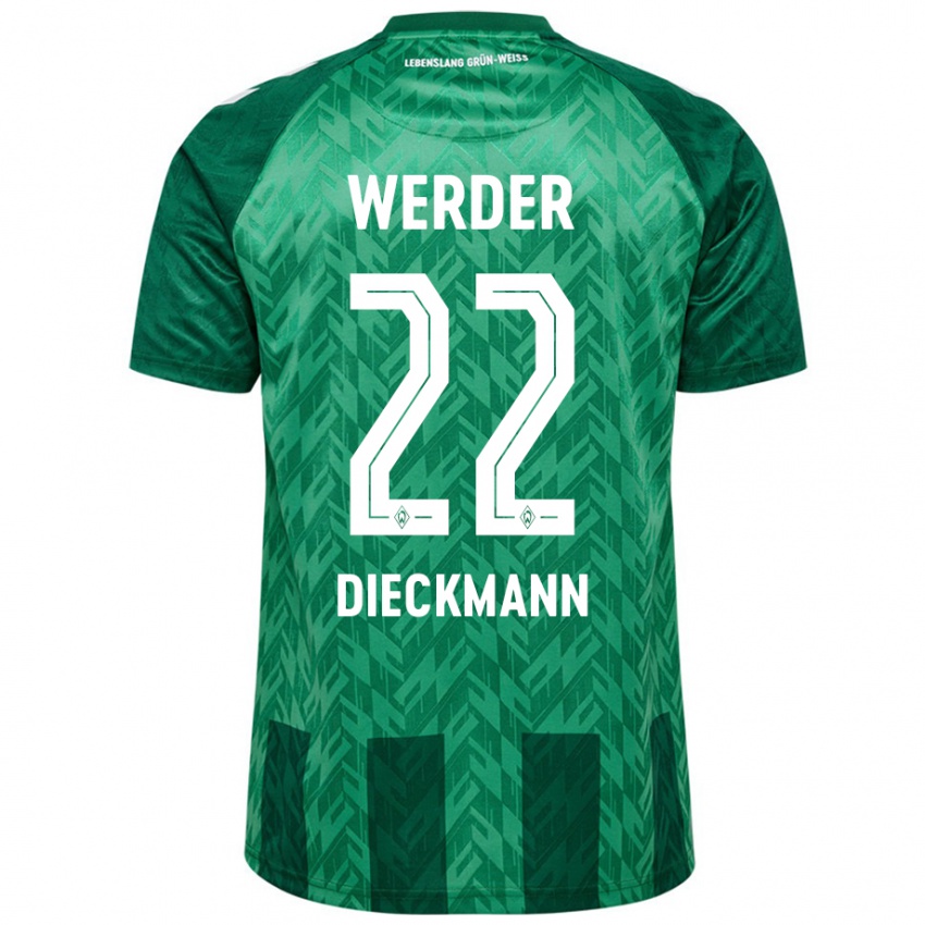 Mujer Camiseta Rieke Dieckmann #22 Verde 1ª Equipación 2024/25 La Camisa Chile