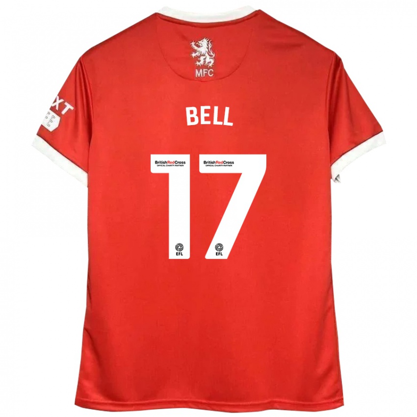 Mujer Camiseta Millie Bell #17 Rojo Blanco 1ª Equipación 2024/25 La Camisa Chile