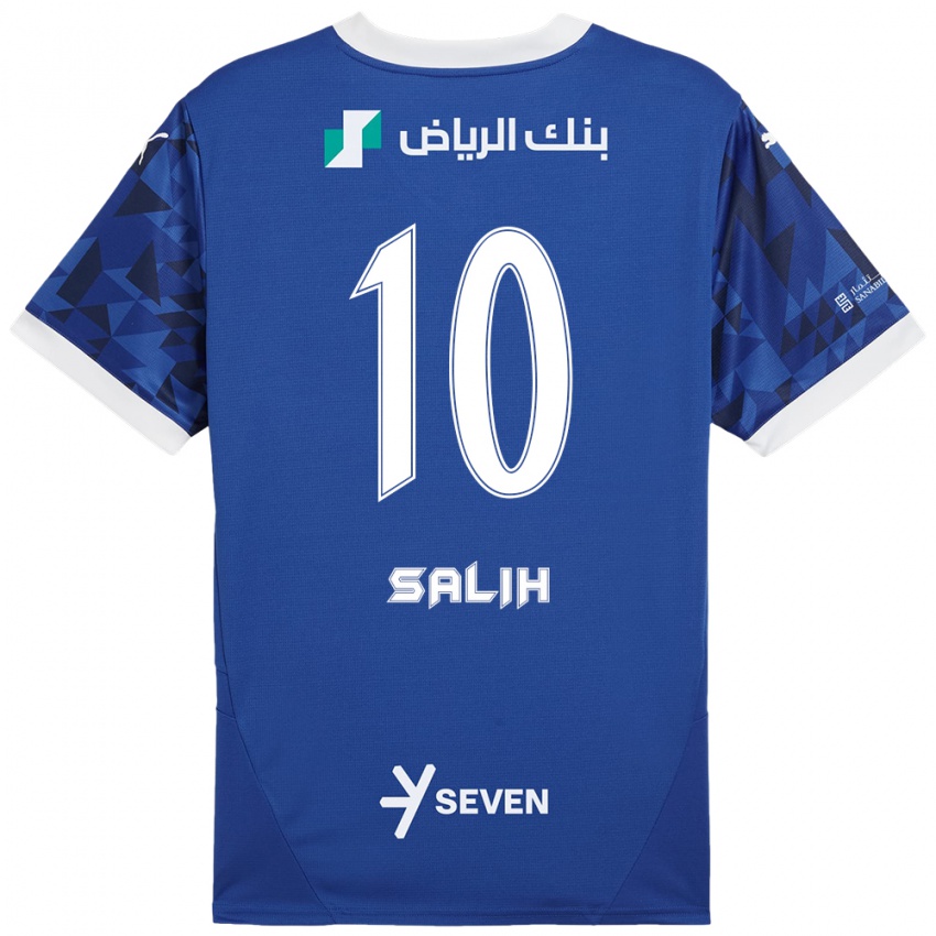 Mujer Camiseta Zakia Salih #10 Azul Oscuro Blanco 1ª Equipación 2024/25 La Camisa Chile