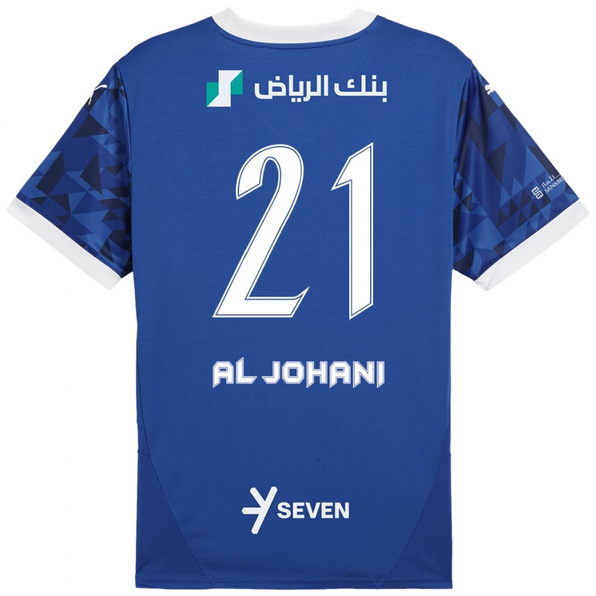 Mujer Camiseta Joury Al-Johani #21 Azul Oscuro Blanco 1ª Equipación 2024/25 La Camisa Chile