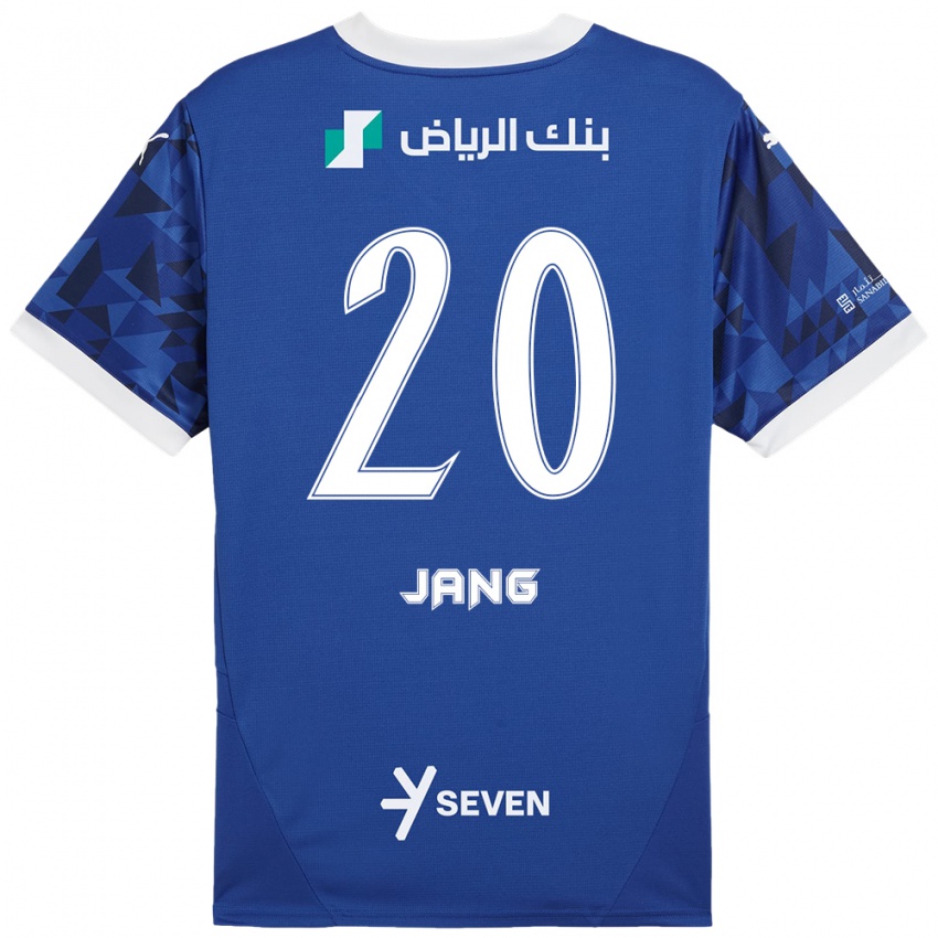 Mujer Camiseta Hyun-Soo Jang #20 Azul Oscuro Blanco 1ª Equipación 2024/25 La Camisa Chile