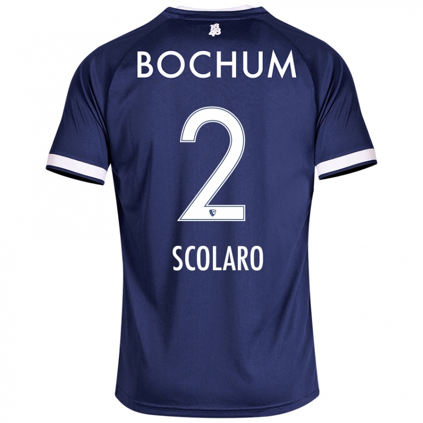 Mujer Camiseta Roberto Scolaro #2 Azul Oscuro 1ª Equipación 2024/25 La Camisa Chile