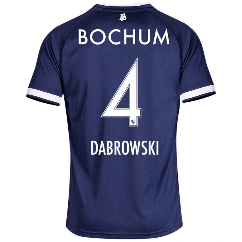 Mujer Camiseta Luc Dabrowski #4 Azul Oscuro 1ª Equipación 2024/25 La Camisa Chile