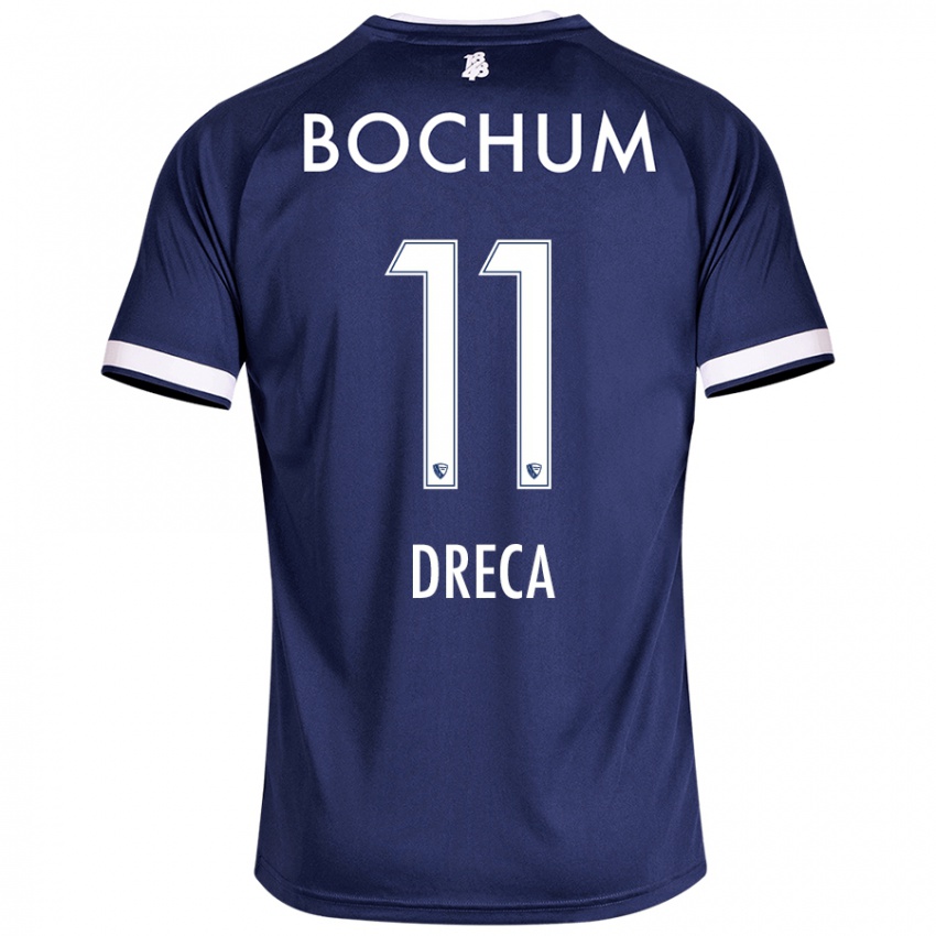 Mujer Camiseta Benjamin Dreca #11 Azul Oscuro 1ª Equipación 2024/25 La Camisa Chile