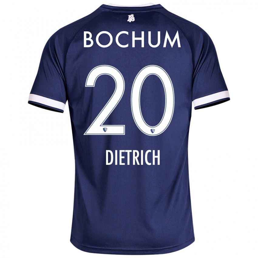 Mujer Camiseta Sam Dietrich #20 Azul Oscuro 1ª Equipación 2024/25 La Camisa Chile