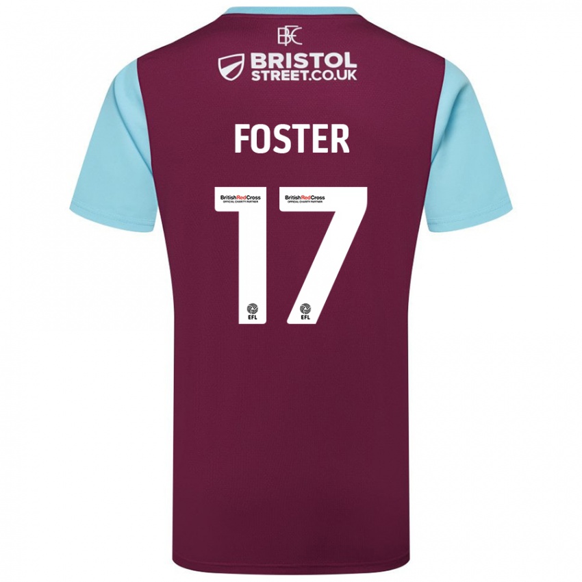 Mujer Camiseta Lyle Foster #17 Borgoña Azul Cielo 1ª Equipación 2024/25 La Camisa Chile