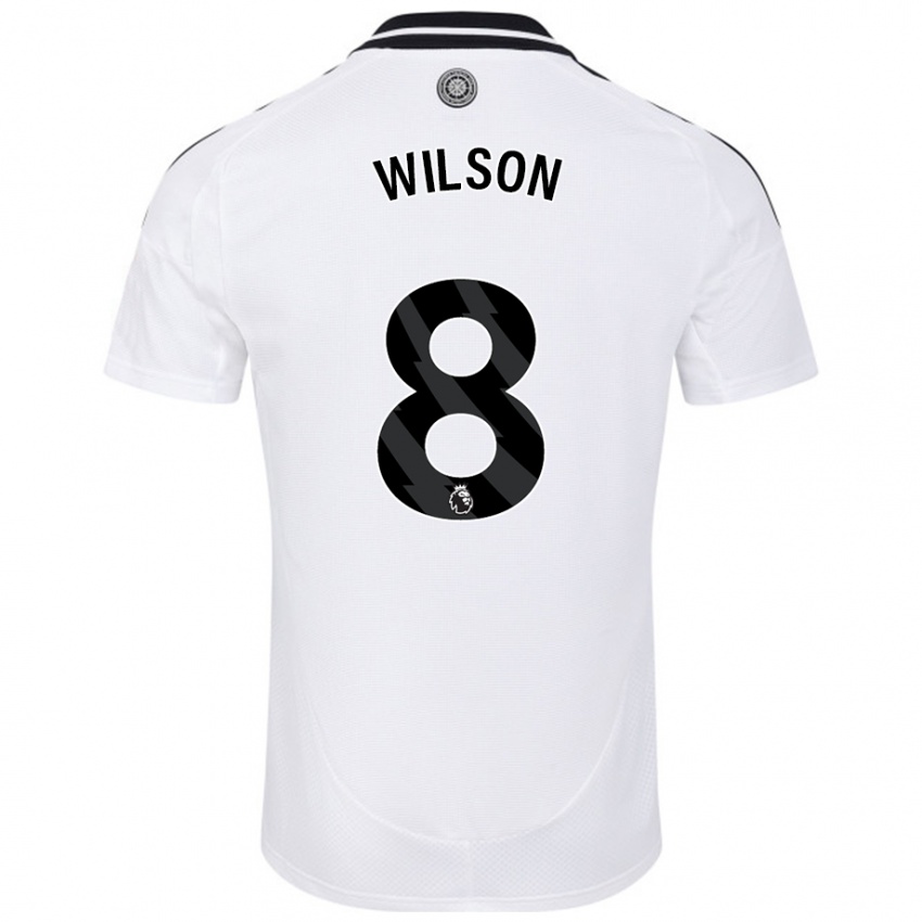 Mujer Camiseta Harry Wilson #8 Blanco 1ª Equipación 2024/25 La Camisa Chile