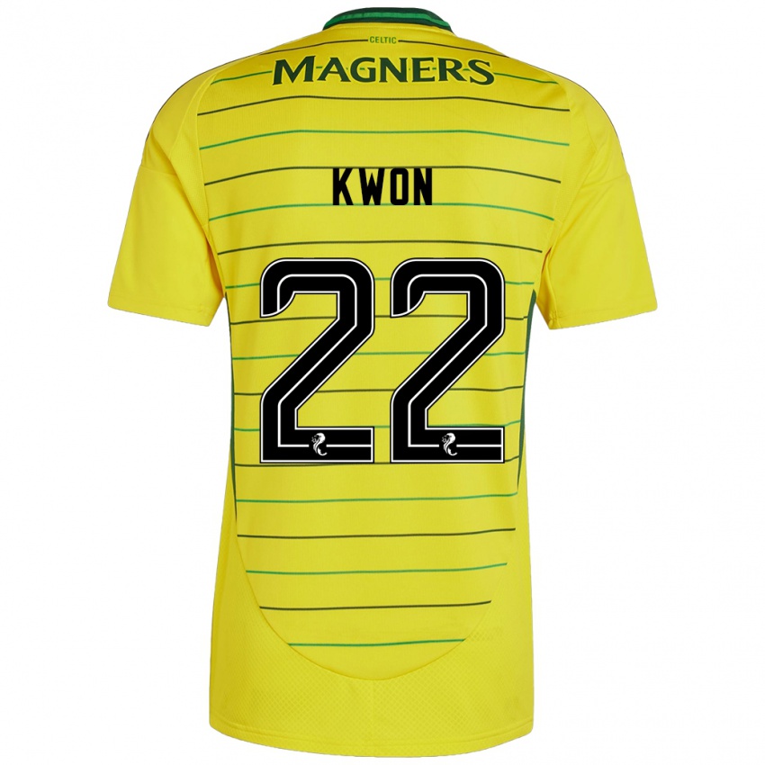 Mujer Camiseta Hyeok-Kyu Kwon #22 Amarillo 2ª Equipación 2024/25 La Camisa Chile